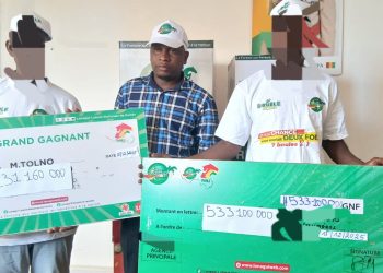 Lonagui : plus de 764 millions de francs guinéens remis à deux grands gagnants des paris sportifs