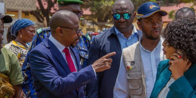 Déguerpissement au marché Niger : le ministre Mohamed Lamine Sy Savané en mission de suivi des opérations